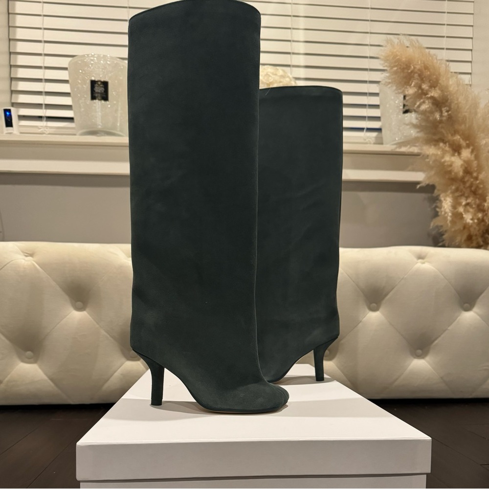 BNIB MM6 Maison Margiela Anatomical 70mm Suede Boots Size 38 Green